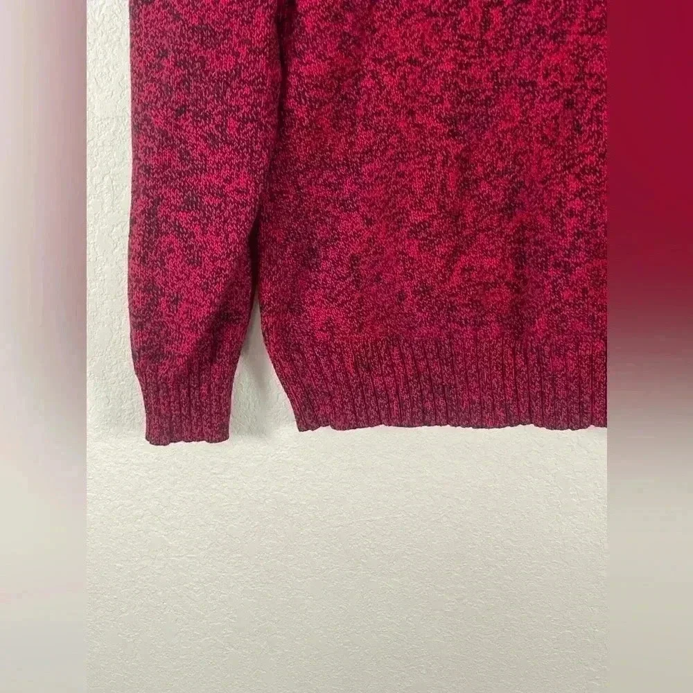 LRL Lauren Ralph Lauren Cowl Neck Sweater Heathered Red Black Women's XL
